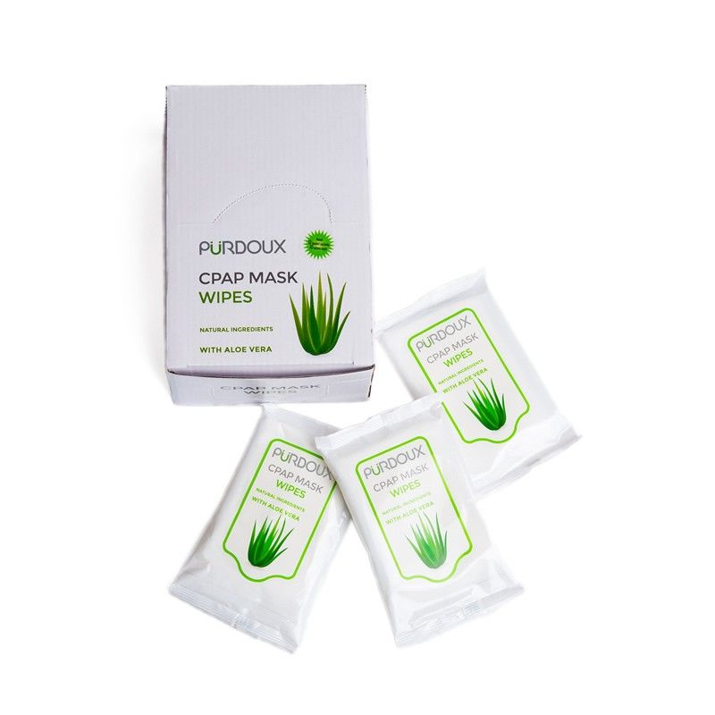 Purdoux CPAP Mask Travel Wipes - 12 Sachets/120 Wipes