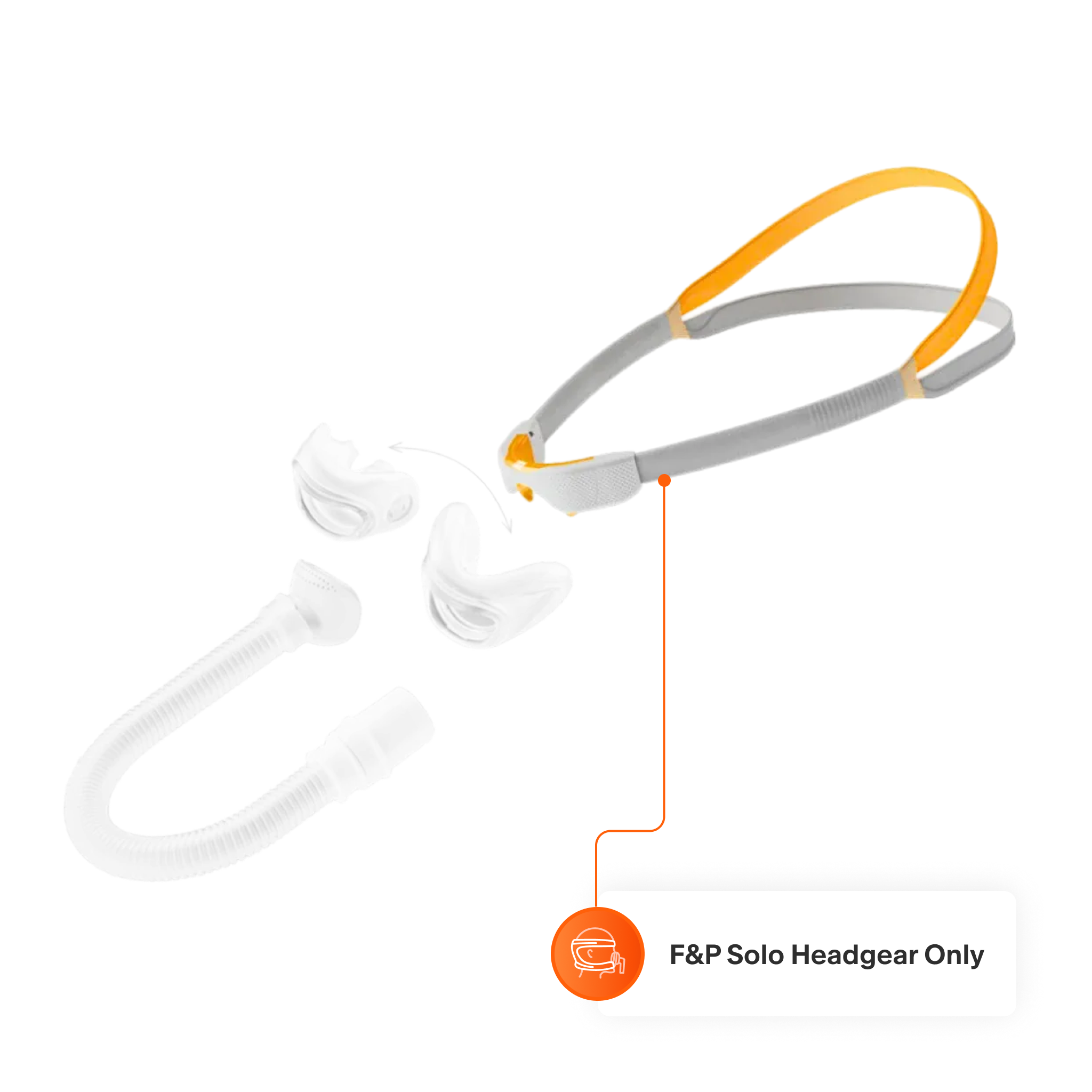 This purchase only includes replacement headgear for the F&P Solo Nasal Mask or the Solo Nasal Pillow