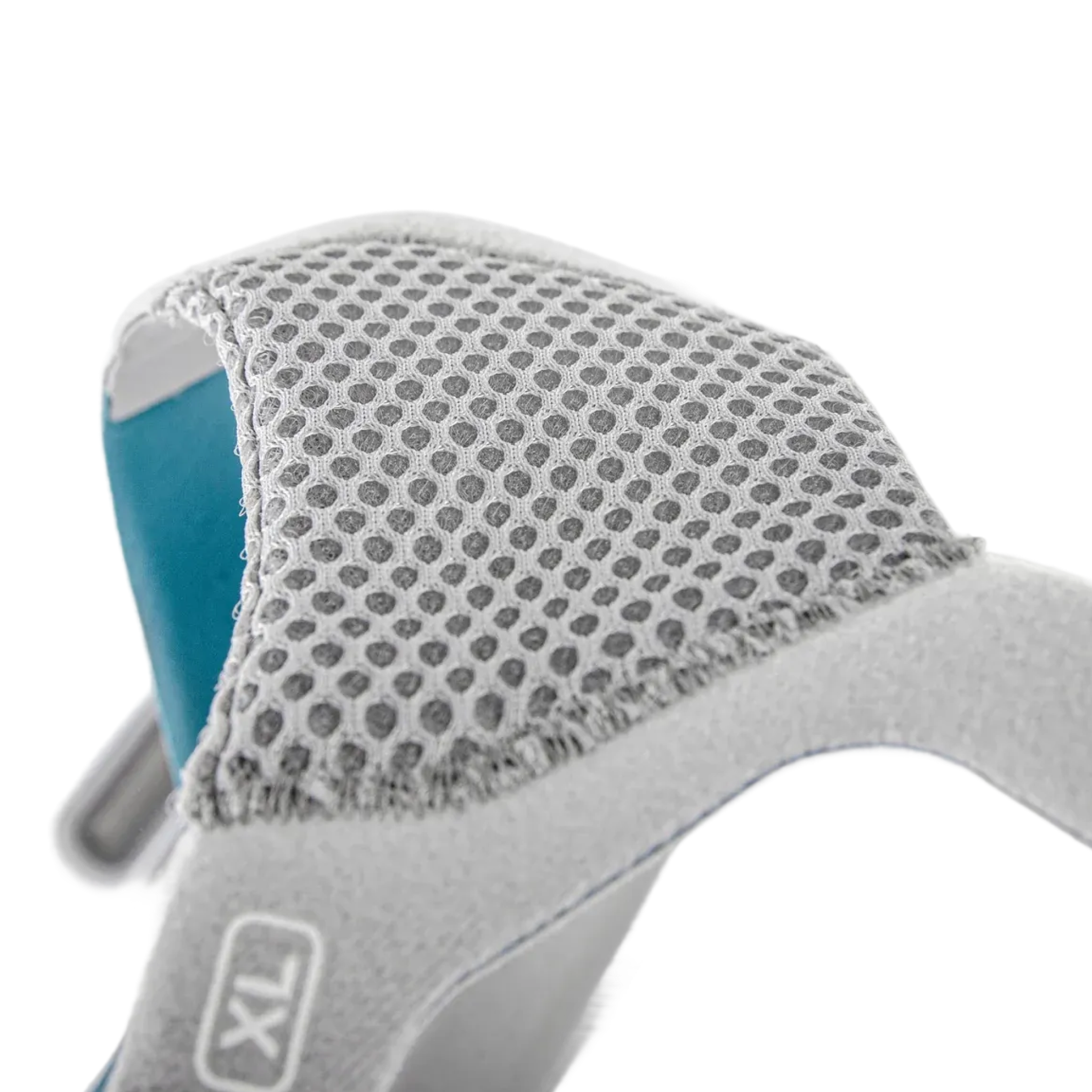 Detail image of the headgear's fabric, designed to keep the user comfortable for long periods of time