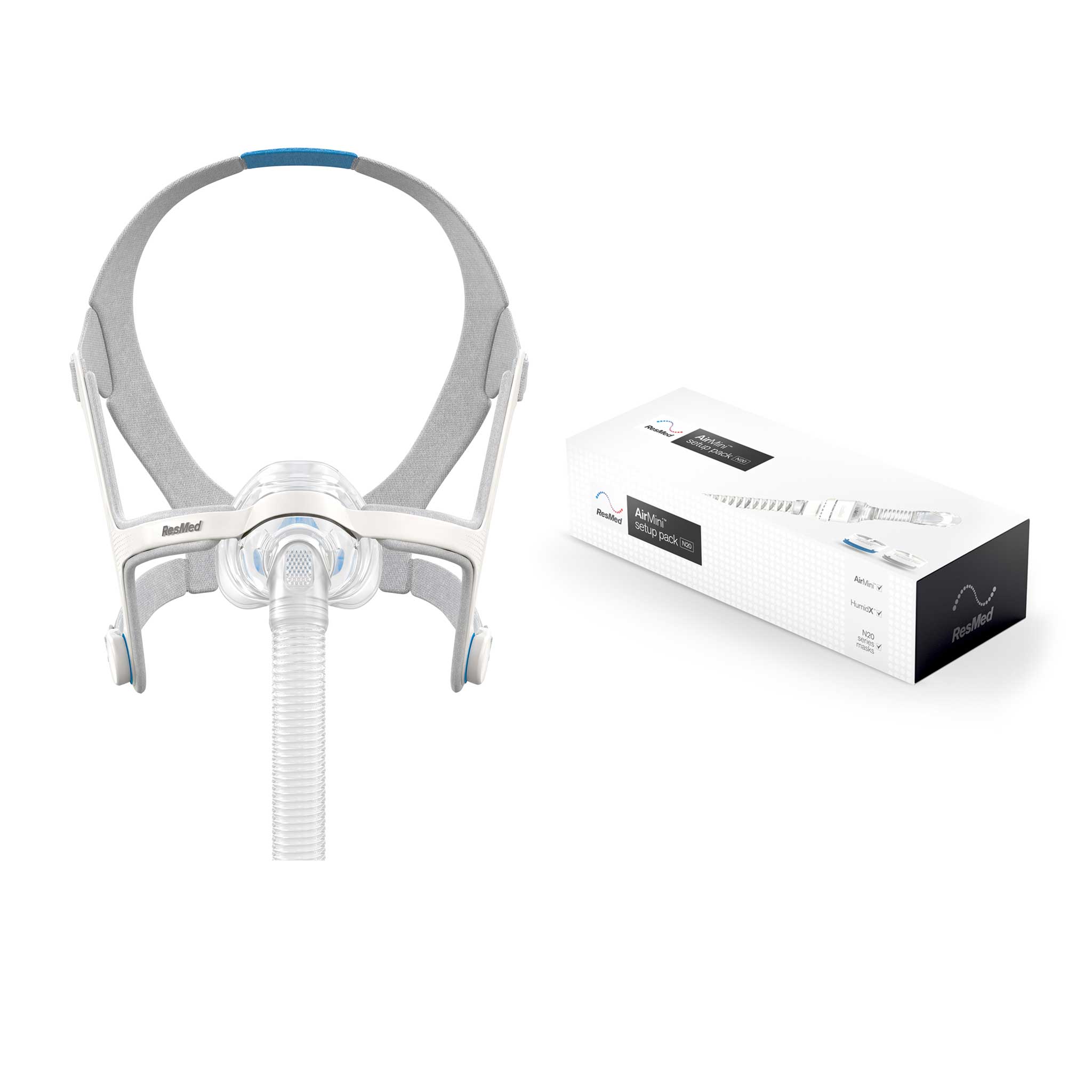 ResMed AirFit™ N20 Nasal Cushion CPAP Mask Complete System with AirMini Setup Pack