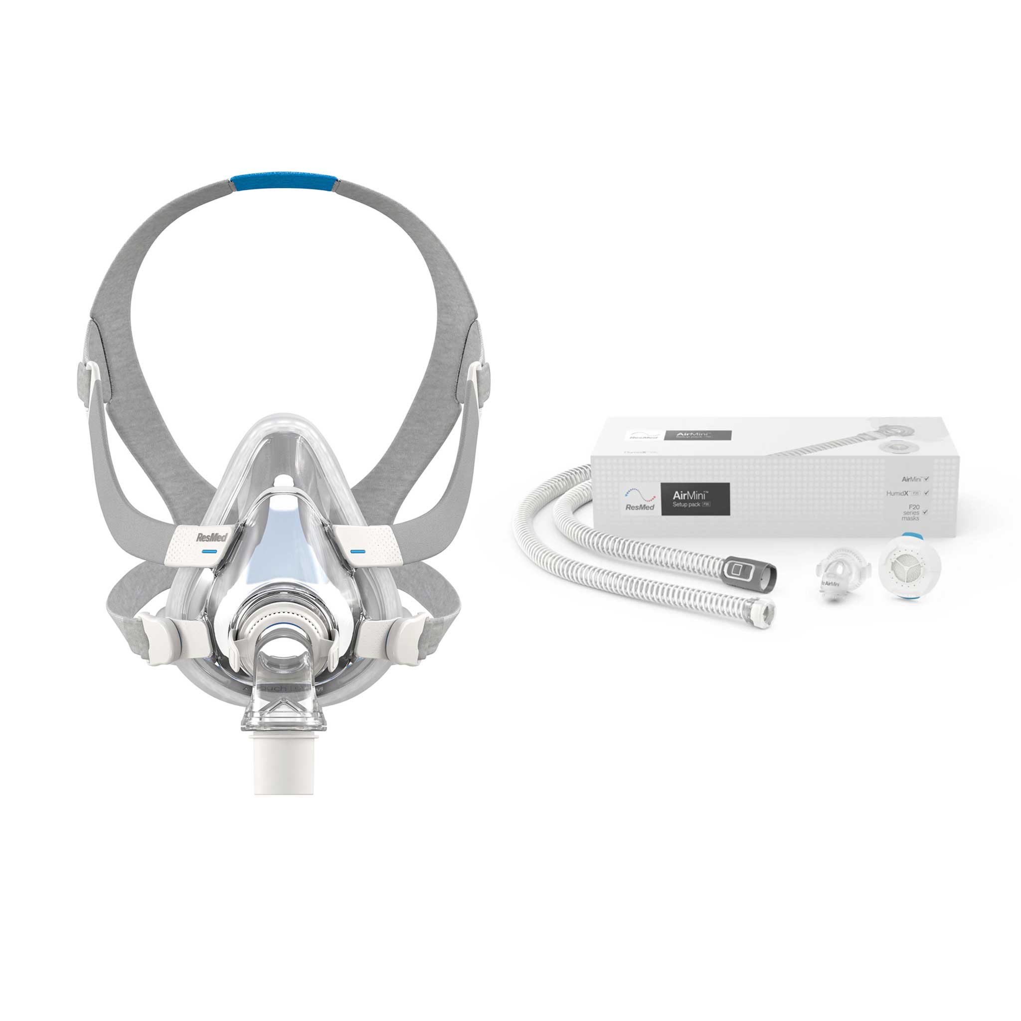 ResMed AirTouch™ F20 Full Face CPAP Mask - Complete System with Airmini Setup Pack